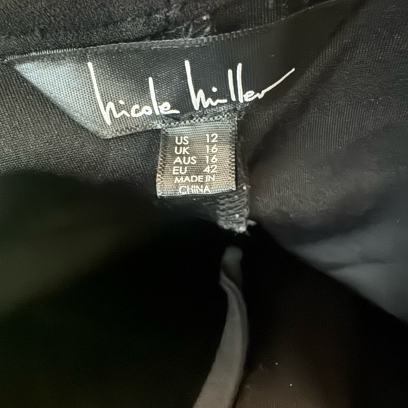 NICOLE MILLER Wren Fringe Halter Midi Dress Black Size 12 - Picture 5 of 8